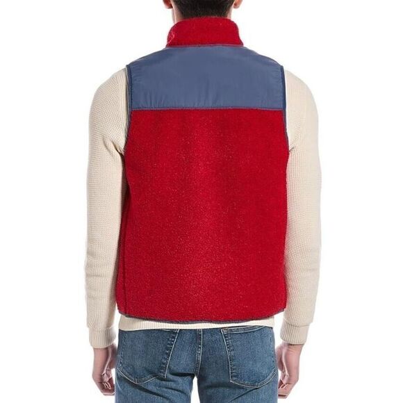 $148 Brooks Brothers Jacket Vest Mens Red Teddy Fleece Full-Zip Casual Size XL - Picture 3 of 7